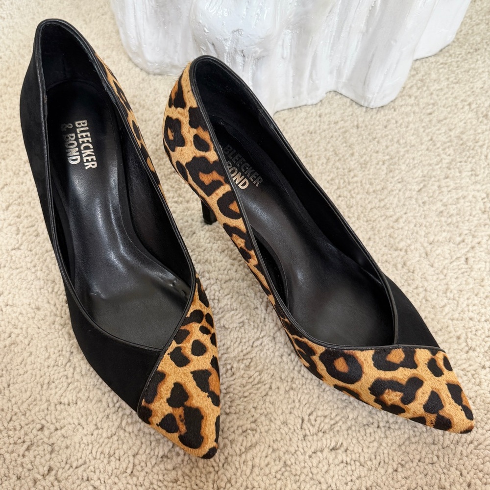 Bleecker & Bond Genuine Leather Black Leopard Animal Print High Heel - Parker 2